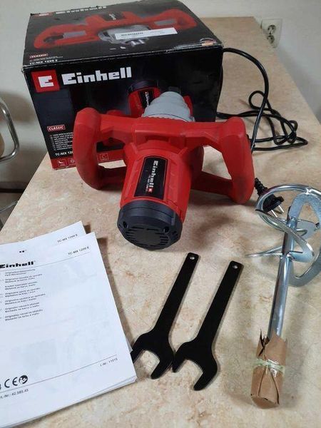 Электрический строительный миксер для раствора Einhell TC-MX 1200 E : 1200 Вт, 680 об/мин (4258545) 4258545 фото