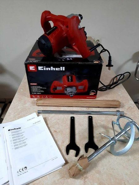Электрический строительный миксер для раствора Einhell TC-MX 1200 E : 1200 Вт, 680 об/мин (4258545) 4258545 фото