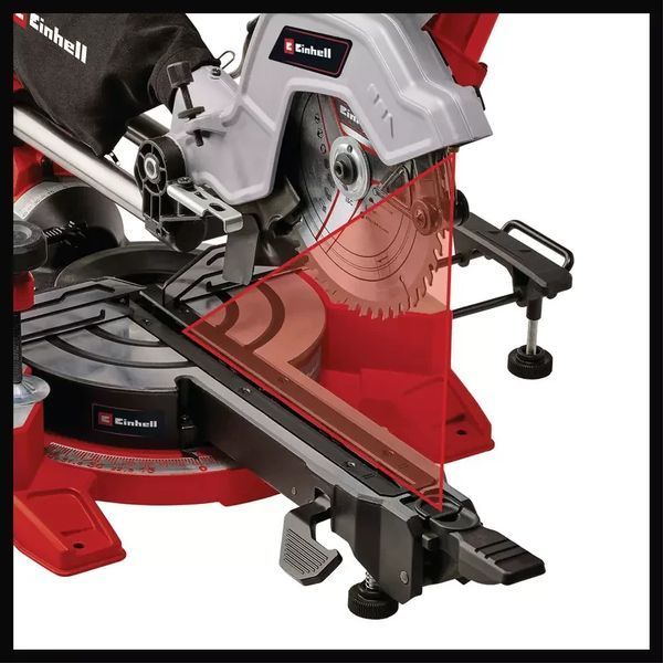 Мощная торцовочная пила с протяжкой и лазером Einhell TE-SM 8 L Dual: диск 216 мм, 1800Вт, 5000 об/мин 4300866 фото