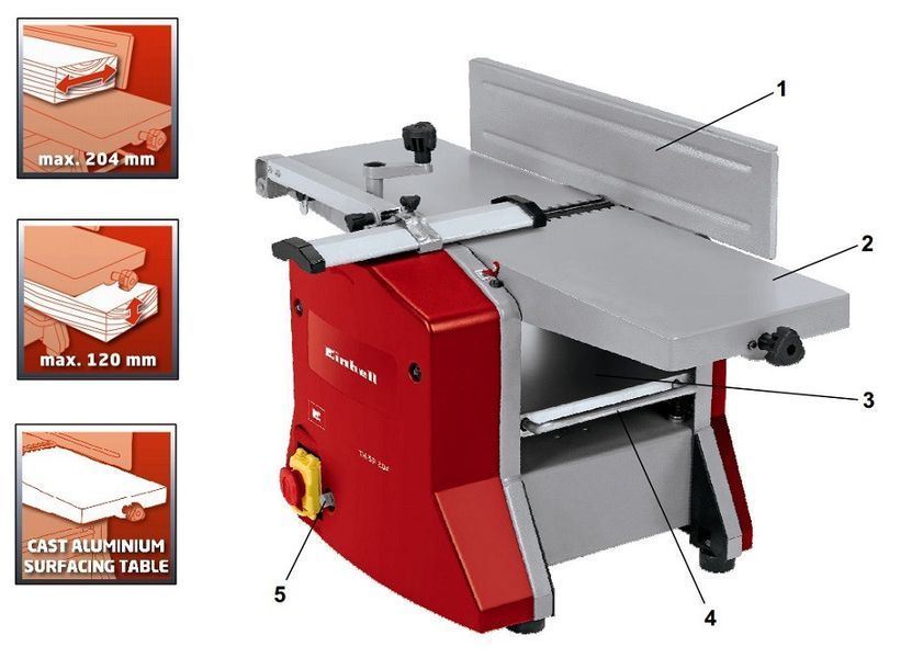 Фуговально-рейсмусовий верстат Einhell TC-SP 204 (4419955) 4419955 фото