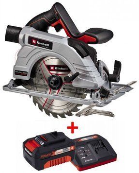 Потужна пила циркулярна акумуляторна Einhell TE-CS 18/190 Li-Solo New : з 18 V 4,0 Аг+ЗП, х.х. 3800 об/хв, диск 190 x &Oslash;20 мм / 24 4331210 4512042 фото