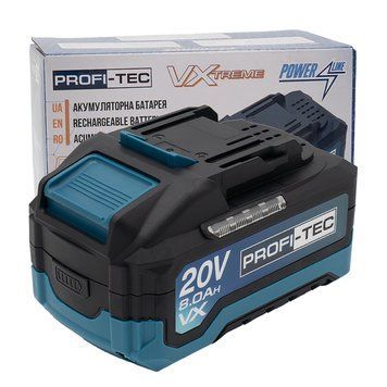 Акумулятор з посиленою платою та контактами PROFI-TEC PT2080VX 007020 (20В 8Аг/високострумовий) 007020 фото