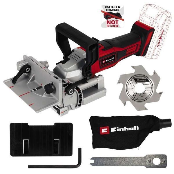 Фрезер ламельний акум. Einhell TE-BJ 18 Li - Solo: без АКБ, 6500 об/хв.,Пазовна фреза &Oslash;100 x &Oslash;22 x 4 мм 4350630 фото