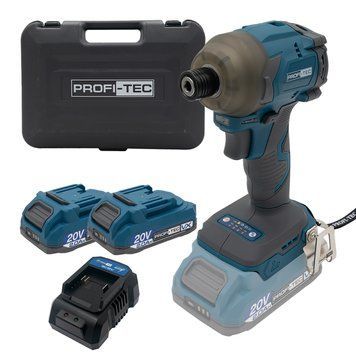 Шурупокрут акумуляторний імпульсний PROFI-TEC PPID2620 007132 (2акум.20В 2Аг PT2020VX/зарядний/кейс/260Нм) 007132 фото