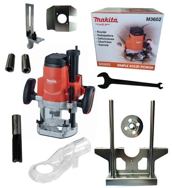 Электрический ручной столярный фрезер по дереву Makita M3602 : 1650 Вт, 12 цанга, 22000 об/мин M3602 фото