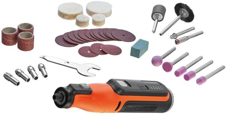 Многофункциональный инструмент аккумуляторный (гравёр) BLACK+DECKER BCRT8I: 7.2 В, 1.5Ah. 0.62 кг BCRT8I фото