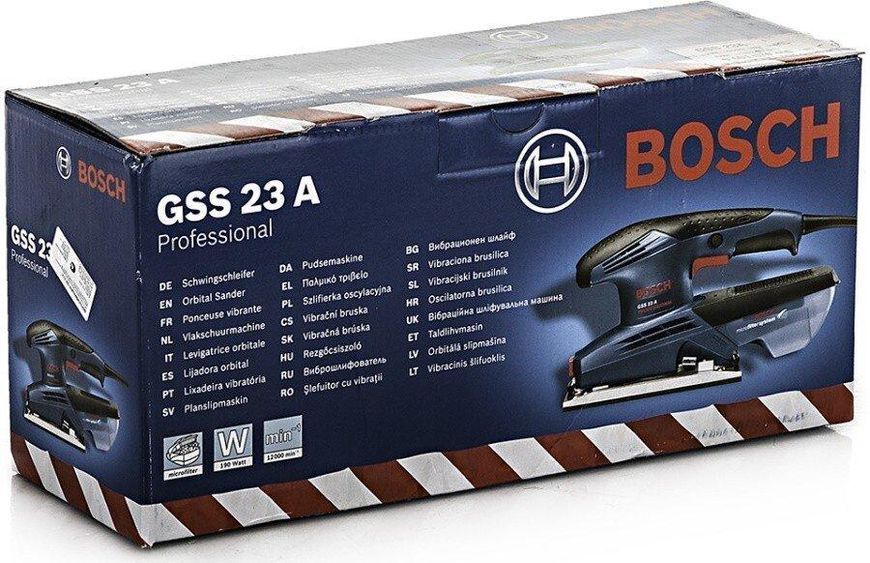 Электрическая вибрационная шлифмашина по дереву Bosch GSS 23 A : 190 Вт, 1.7кг плоская шлифмашина 0601070400 фото