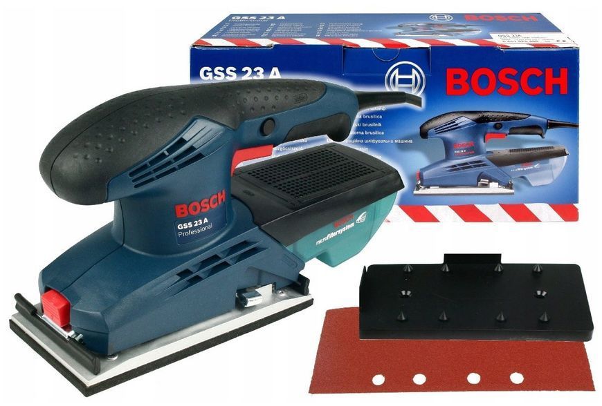 Электрическая вибрационная шлифмашина по дереву Bosch GSS 23 A : 190 Вт, 1.7кг плоская шлифмашина 0601070400 фото