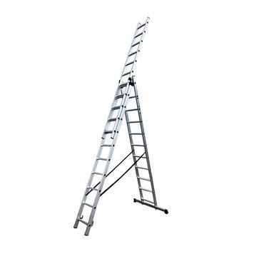 Лестница алюминиевая трёхсекционная GTM KME311 3x11 ступенек 2.99-7.31м (39948) 39948 фото