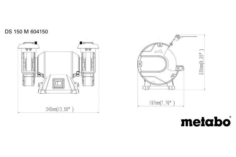 Профессиональная точила для заточки Metabo DS 150 M : 370 Вт, диск 150х20х20 мм, 2980 об/мин. 604150000 фото