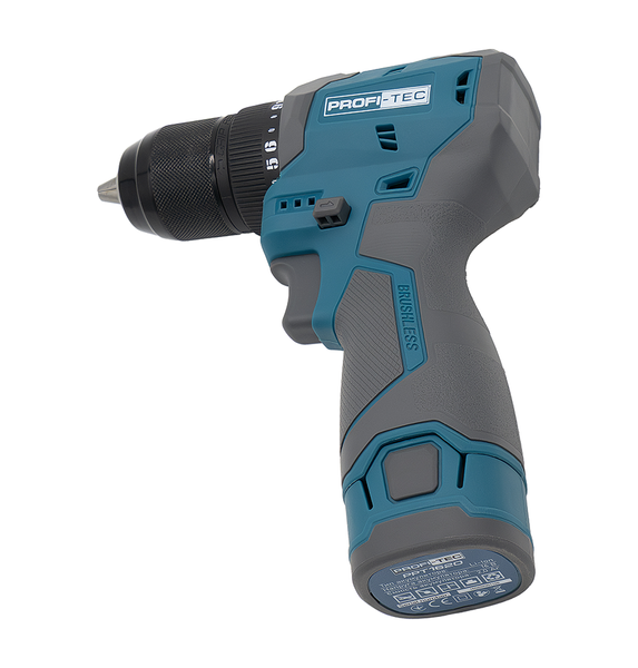 Акумуляторний шуруповерт 55 Нм PROFI-TEC PPCD5516 (2&times;акумулятора(2.0 Аг), зарядние, кейс)) 007152 фото
