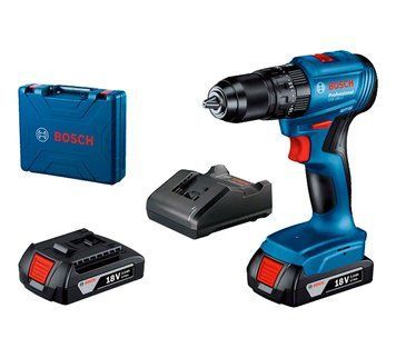 Аккумуляторная ударная дрель-шуруповерт Bosch Professional GSB 185-LI с 2 акб GBA 18V 2.0Ah+ЗУ 06019K3100 фото