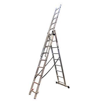 Лестница алюминиевая трёхсекционная GTM KME309 3x9 ступенек 2.45-5.69м (39946) 39946 фото