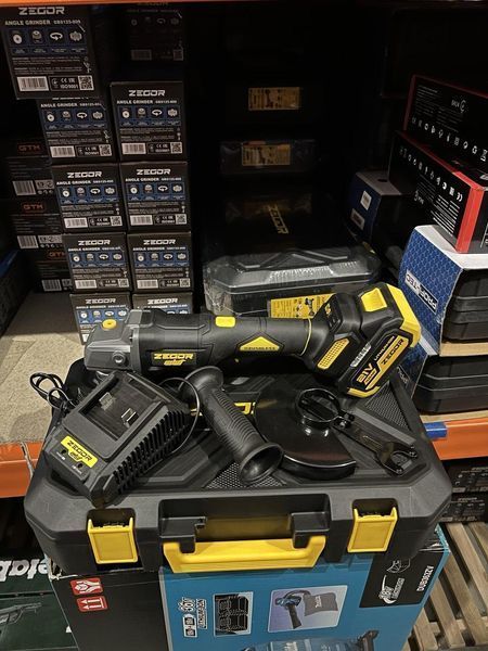 Угловая бесщеточная шлифмашина ZEGOR AGPP-21BL-125 (акум 21V 4.0Ah 1шт и зарядка) AGPP-21BL-125 фото