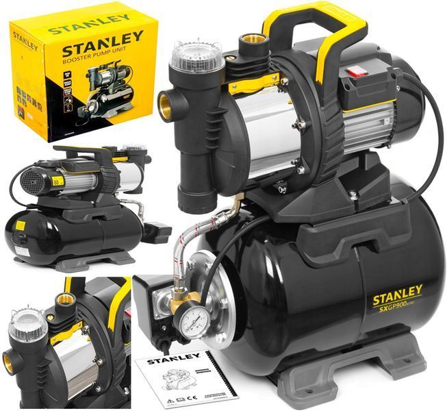 Бытовая насосная станция STANLEY SXGP900XFBE : 0.9 кВт., 3300 л/час, гидрофор для дома и дачи SXGP900XFBE фото