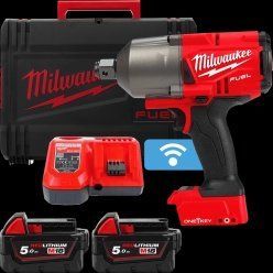Професійний гайкокрут високомоментний MILWAUKEE 3/4 дюйма(2034Нм) M18 FUEL ONEFHIWF34-502X ONE-KEY : з АКБ 18V 2шт-5Ah 4933459730 фото