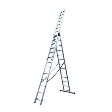 Лестница алюминиевая трёхсекционная GTM KMEKME313 3x13 ступенек 3.53-8.93м (39950) 39950 фото