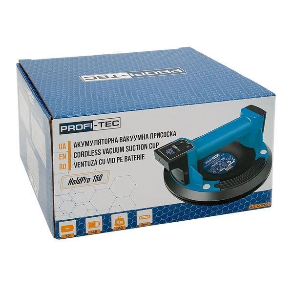 Аккумуляторная вакуумная присоска PROFI-TEC HoldPro 150: с АКБ 3.7V 1.5 Ah + ЗП (007062) 007062 фото