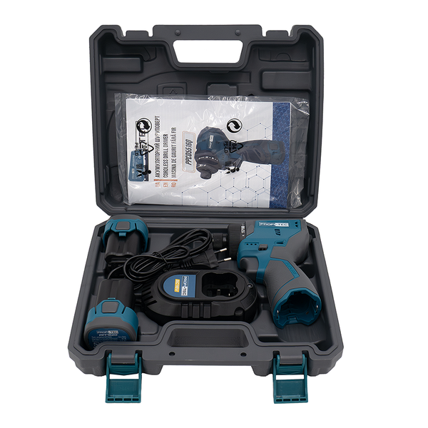 Акумуляторний шуруповерт під біти PROFI-TEC PPCD5516Q ( 55 Нм ,2&times;Акум.(2.0 Аг), зарядне, кейс) 007153 фото