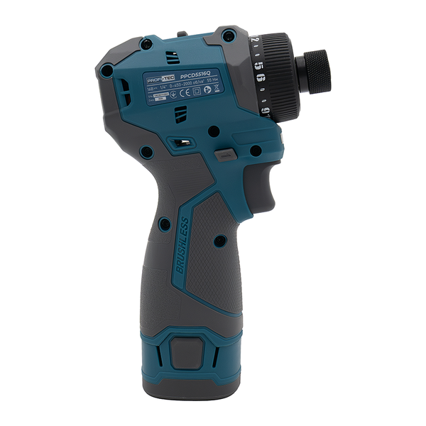 Акумуляторний шуруповерт під біти PROFI-TEC PPCD5516Q ( 55 Нм ,2&times;Акум.(2.0 Аг), зарядне, кейс) 007153 фото