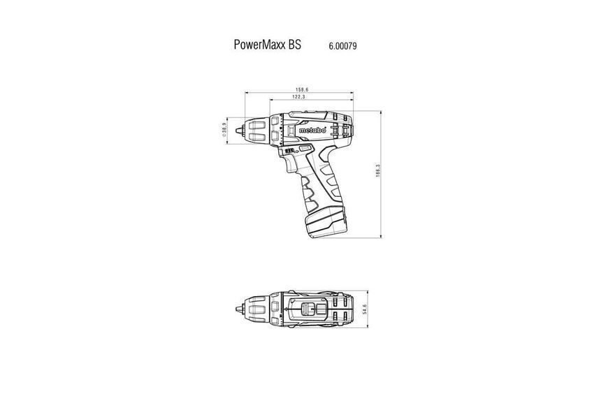 Аккумуляторный шуруповерт Metabo PowerMaxx BS Basic 2х2,0 Ач в сумке (600079550) 600079550 фото