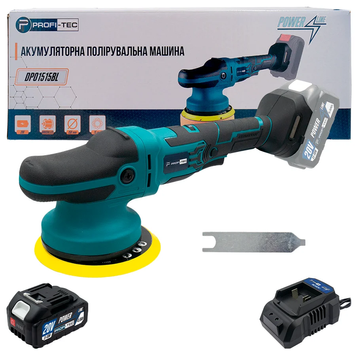 Акумуляторна ексцентрикова полірувальна машина PROFI-TEC DPO1515BL POWERLine (1&times;акум (4.0 Аг), зарядне) 007609 фото