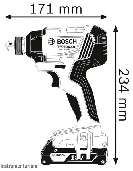 Профессиональный гайкокрут ударный аккумуляторный Bosch Professional GDX 180-LI: с АКБ 2шт-18V 2.0Ah, 180Нм 06019G5223 фото