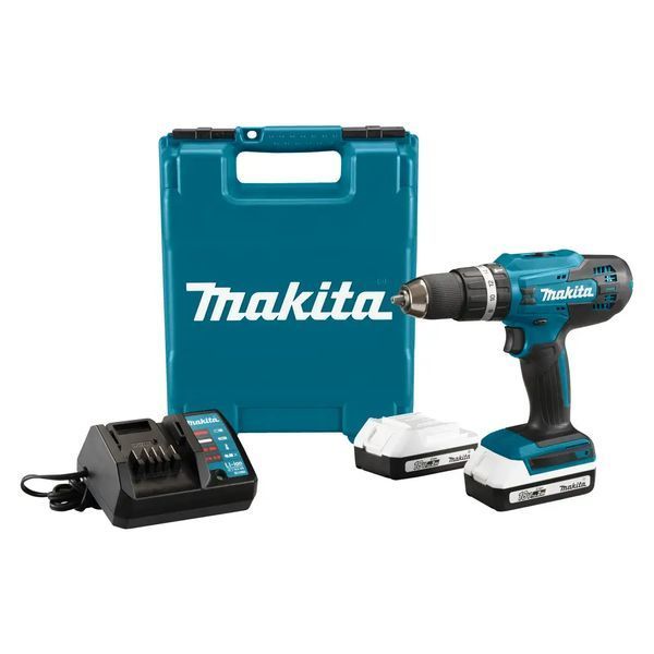 Профессиональная дрель-шуруповерт аккумуляторная ударная Makita HP488DWAE : с АКБ 2 шт 18V 1,5 Аh HP488DWAE фото