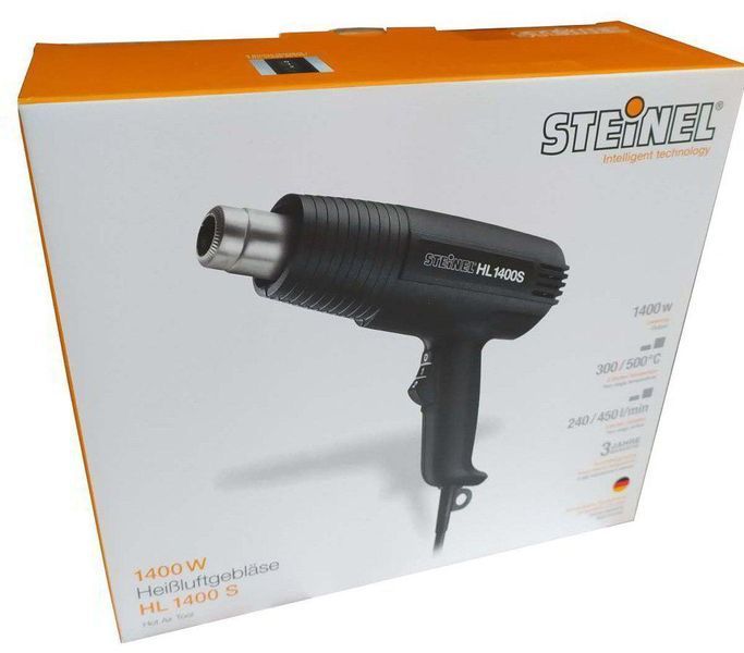 Будівельний фен Steinel HL 1400 S: 1400Вт, 240/450 л/хв.,2 швидкості 300&deg; та 500&deg;C, легкий 550г, Німеччина 345914 фото