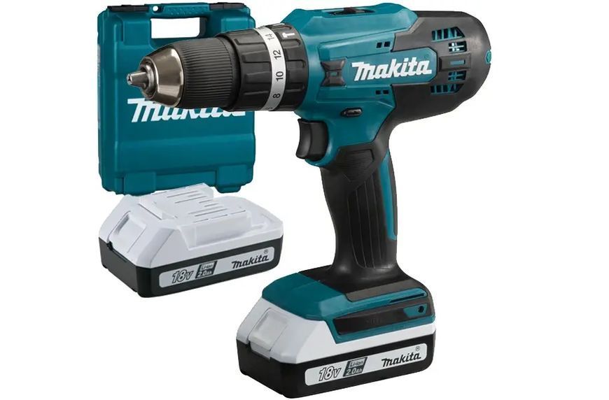Профессиональная дрель-шуруповерт аккумуляторная ударная Makita HP488DWAE : с АКБ 2 шт 18V 1,5 Аh HP488DWAE фото