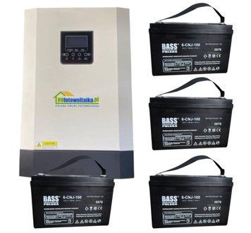 Сонячний фотоелектричний інвертор OFF-GRID PGF OG-5500 MPPT 5.5KW + WiFi + акумулятор Bass Polska AGM BP-5976 (х4) KOG-5500 фото