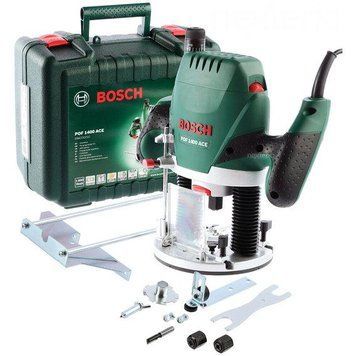 Электрический ручной столярный фрезер по дереву Bosch POF 1400 ACE 1400 Вт, 6-8 цанга, 28000 об/мин 060326C820 фото