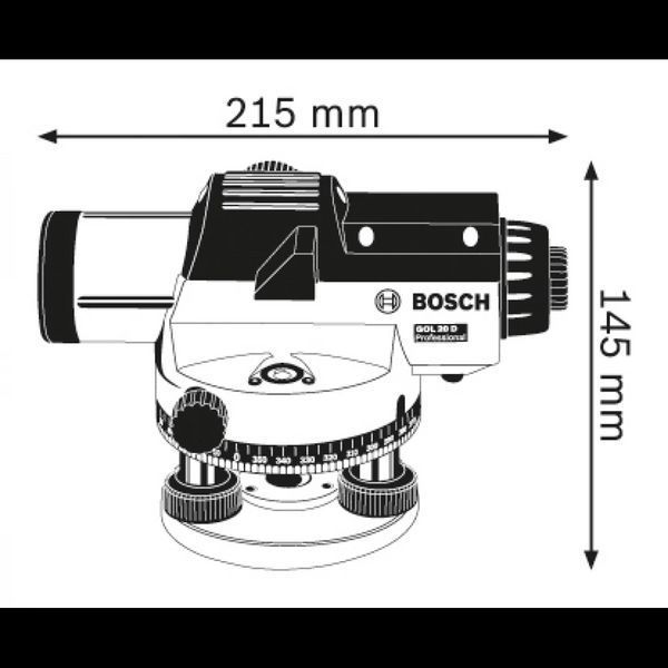 Профессиональный оптический нивелир Bosch Professional GOL 32 D : 120 м, 32 х зум, кейс 0601068500 фото