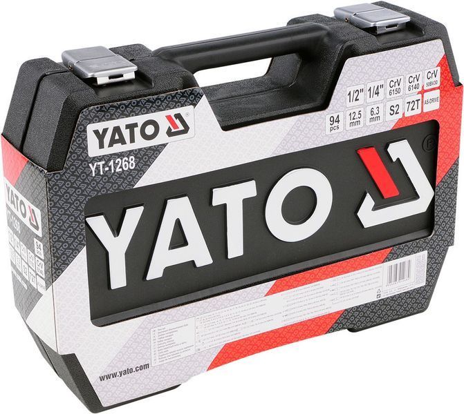 Набір торцевих головок 1/2" 1/4" YATO 94 предмета YT-12681 YT-12681 фото