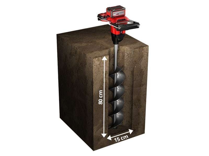 Аккумуляторный бесщеточный земляной бур Einhell GP-EA 18/150 Li BL (2.5а и с) 3437000 4512097 фото