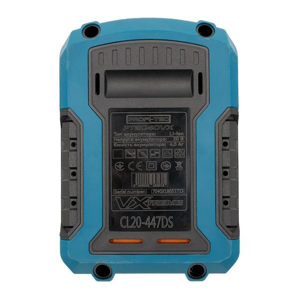 Акумуляторна батарея PROFI-TEC PT2040VX POWERLine : 20V, 4.0Аh,високострумова (007021) 007021 фото